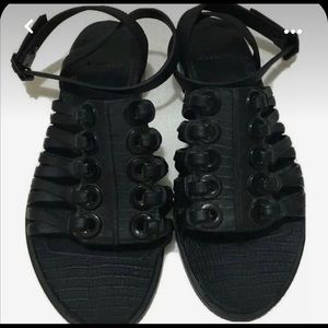 GIVENCHY -  Nautica Eyelet Black Rubber Sandal Size EU 40